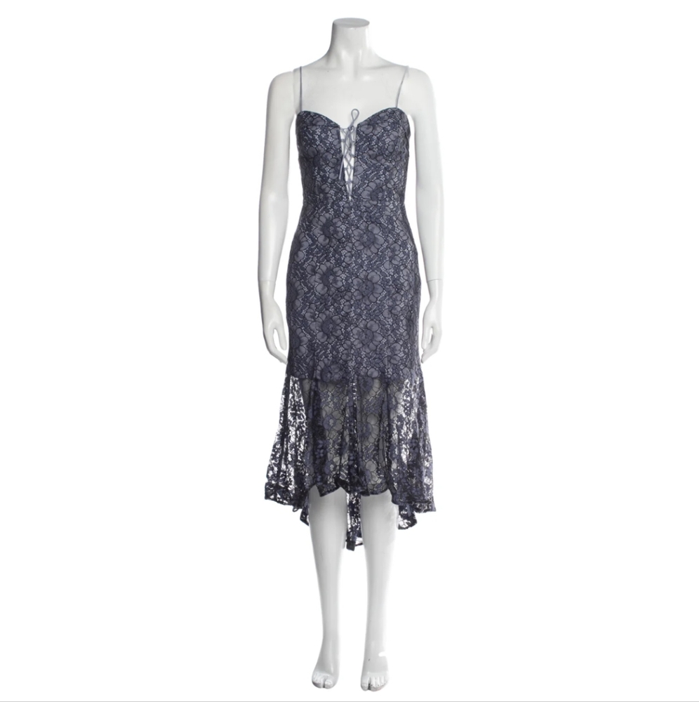 Nicholas Lace Pattern Long Dress
